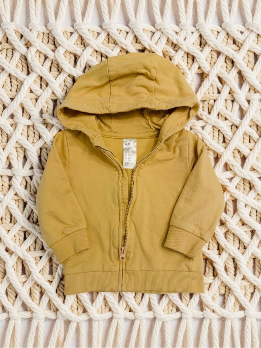 H&M Baby’s Hooded Zip Jacket in Mustard Yellow